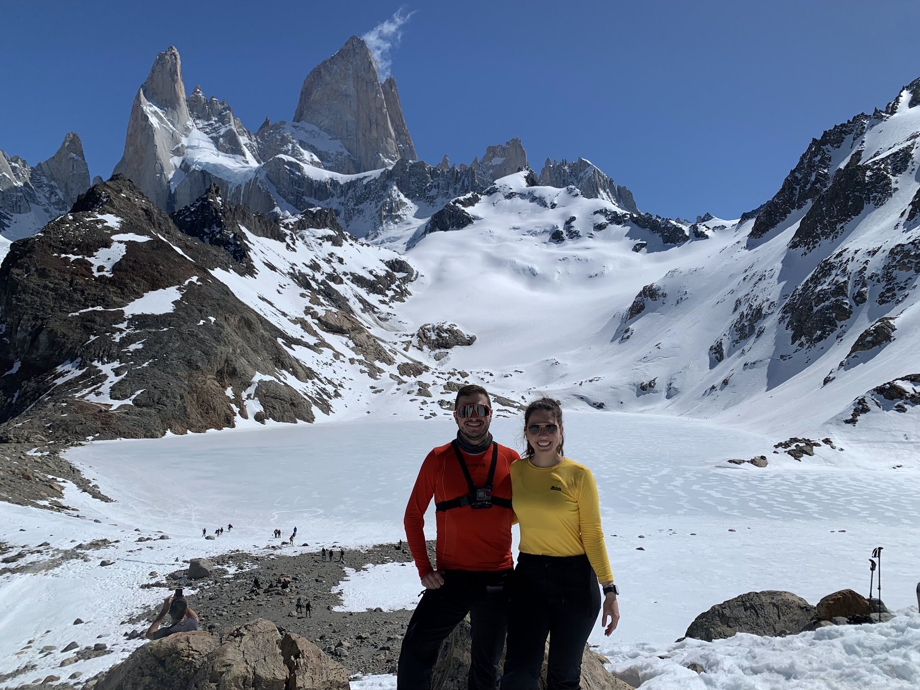 Nós dois na região do Fitz Roy, depois de uma trilha que não estava no plano original