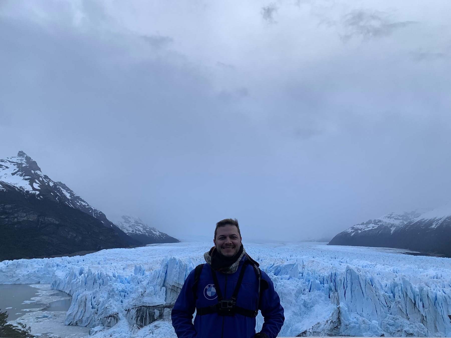 O Glaciar Perito Moreno visto das passarelas, já com o parque quase vazio